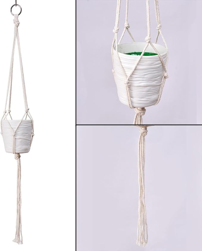 6 Pack Macrame Plant Hanger, Indoor Hanging Plants Holder, 3 Sizes 39"/31"/23", Outdoor Boho Home Decor Hanging Baskets, (POTS NOT Included)