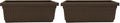 The HC Companies 18 Inch Venetian Rectangular Window Planter Box - Lightweight Plastic Indoor Outdoor Plant Pot with Drainage for Windowsill, Herbs, Flowers, Chocolate (Pack of 2)