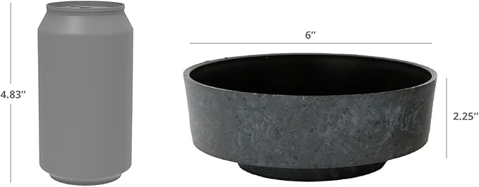 The HC Companies 6 Inch Round Plastic Succulent Capri Bowl 6"x6"x2.25" in Artisan Taupe with Copper Bottom Color