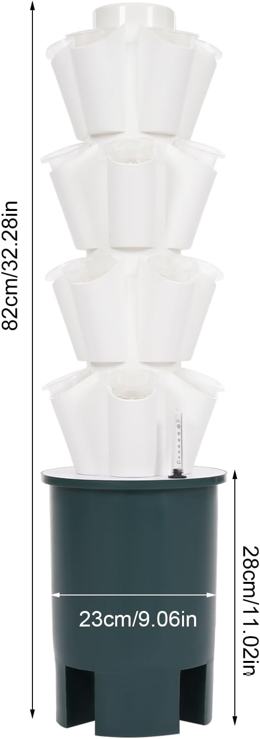 Hydroponic Growing System Indoor, 20-Hole Vertical Garden Planter Germination Kit, Smart Garden Vegetable Plant Kit with Pump and Movable Water Tank for Gardening Lover, IP68