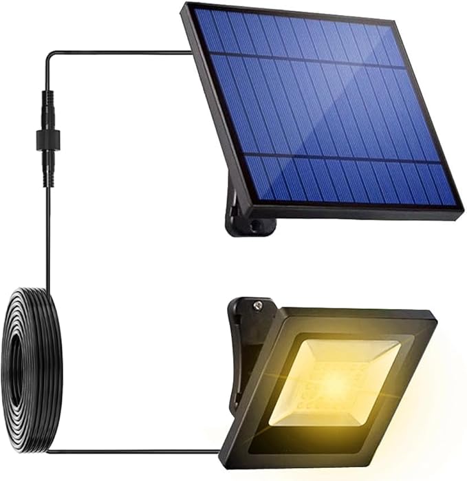 Solar Lights Outdoor Dusk to Dawn 4400mAh Solar Flood Lights Waterproof LED 3000K Spot Light for Yard, Street, Porch, Outside, Landscape Lighting, Warm White