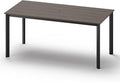 Outdoor Patio Dining Table, Aluminum & HDPS Outdoor Table with Umbrella Hole, All-Weather for Deck, Garden, Lawn, Backyard, Poolside (Charcoal)