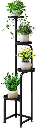 Plant Stand Indoor Outdoor 4 Tier Metal Plant Shelf for Multiple Plants Corner Flower Holders for Living Room Balcony Bedroom Patio Garden, Black (Black, 4-Tier)
