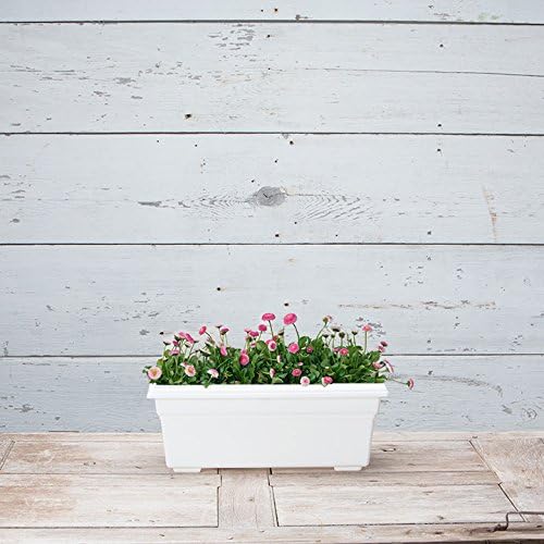 Root & Vessel 16192, White, Countryside Flower Box Planter, 18-Inch
