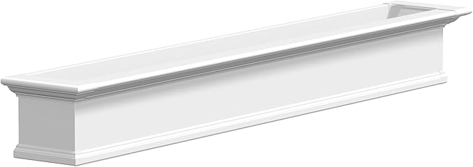Mayne Yorkshire 7ft Window Box - White - 84in L x 12in W x 10in H - with 1.6 Gallon Built-in Water Reservoir (8827-W)