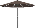 ABCCANOPY 10FT Durable Solar Led Patio Umbrellas with 32LED Lights (Brown)