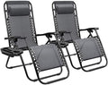 Homall Zero Gravity Chair - Patio Folding Lawn Lounge Chairs Outdoor Gravity Reclining Lounge Chair with Pillows for Poolside Backyard and Beach Set of 2 (Gray)