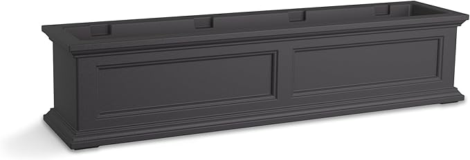 Mayne Fairfield 4-Foot Window Box – Self-Watering, Weather-Resistant Planter for Flowers – Durable Design for Outdoor Use, Perfect for Windows