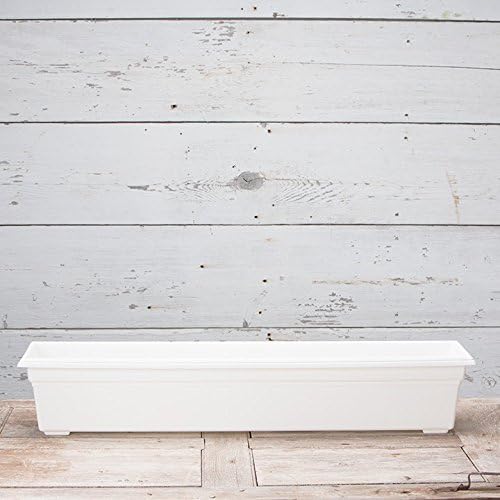Root & Vessel 16362 Countryside Flower Box Planter, 36-Inch, White.