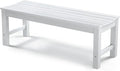 Stoog Outdoor Bench, 2-Person Patio Backless Bench, All-Weather HIPS Garden Bench with 800 lbs Weight Capacity, Never Rot or Fade, for Backyard, Porch and Park, White