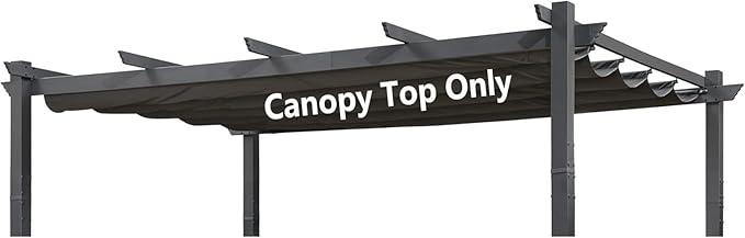 Pergola Shade Cover Replacement Canopy Top Compatible with 10 X 13 ft 6-Bar Pergola Frames - Gray (Canopy Size 116" W x 135" L, Canopy Top Only)