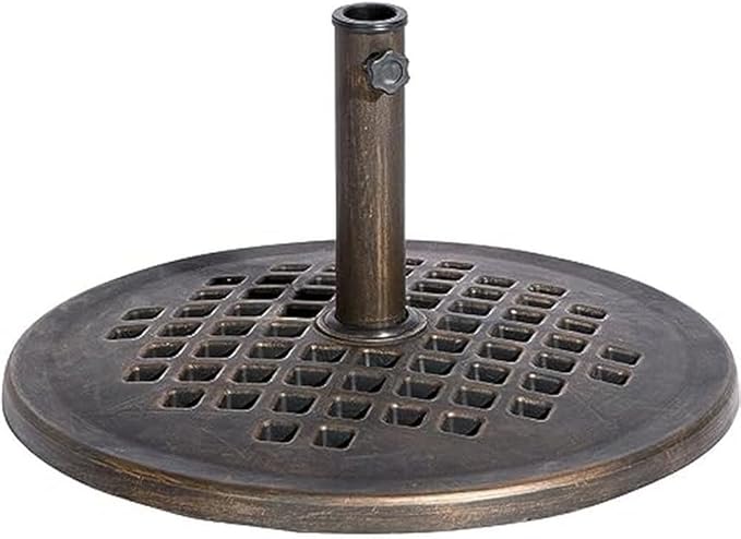 UBP24241-BR 24-Inch Cast Stone Umbrella Base, Made from Rust Free Composite Materials, Bronze Powder Coated Finish