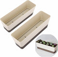 Skelang 2 Pcs Rectangular Plant Pot, 12" Watering Plant Container with Drainage Hole, Window Planter Box with Saucer for Succulents, Flowers, Herbss
