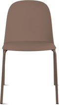 2xhome Modern Stackable Armless Dining Chair | Plastic Shell Seat with Metal Legs | Indoor or Outdoor Use | Home Kitchen Patio, Brown