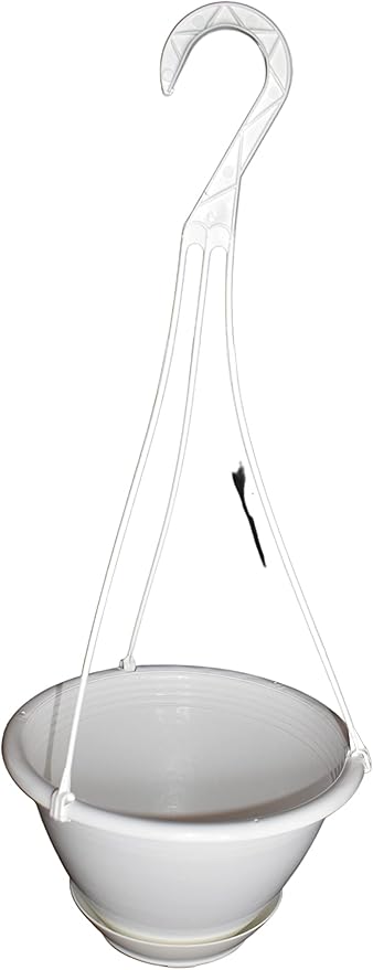 8 inchWhite Plastic Hanging Basket with Saucer by Koba (10)