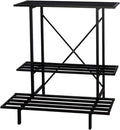 Zhongma 3 Tier Plant Stand Space-Saving Heavy Duty Plant Holder for Balcony, Home, Garden ,Metal Sturdy Plant Stand for Indoor and Outdoor