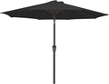 MEWAY 9ft Patio Umbrella Outdoor Table Umbrellas with Push Button Tilt and Crank, Market Umbrella 8 Sturdy Ribs for Deck, Garden, Pool and Backyard, Black