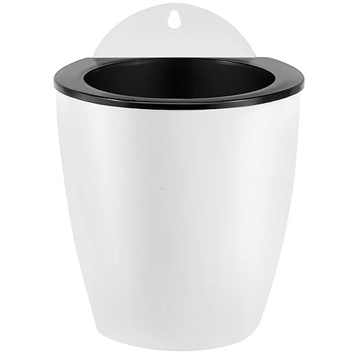 14 Pack 5 Inch Self Watering Wall Mounted Planters, Plant Flower Pots with Hooks and Wicks for Indoor and Outdoor, White