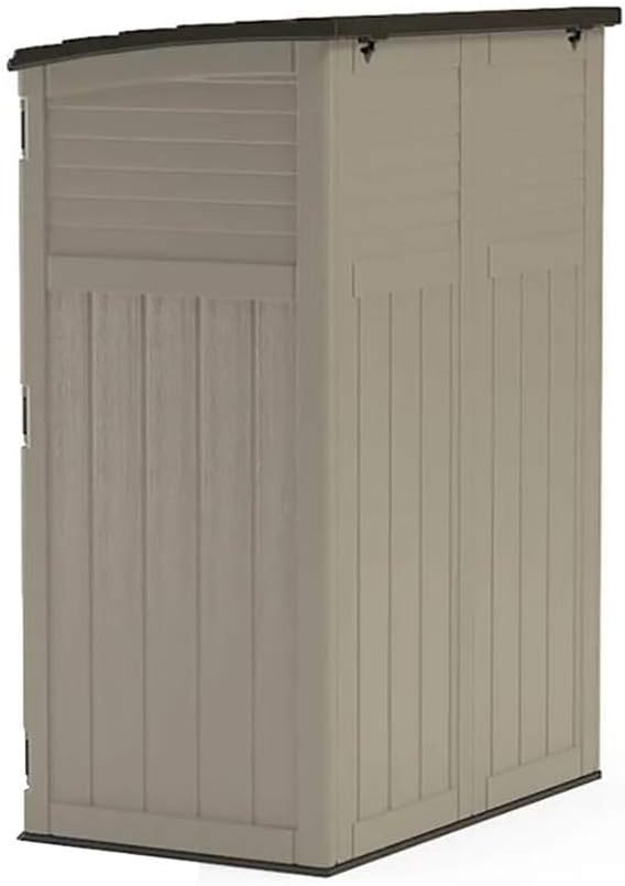 Suncast Outdoor Storage Shed, Water Resistant Resin Vertical Outdoor Storage Cabinet for Patio, Garden Tools, Cushions, & Equipment, Weatherproof Multi-Wall Design, 54 cu. ft., Made in USA