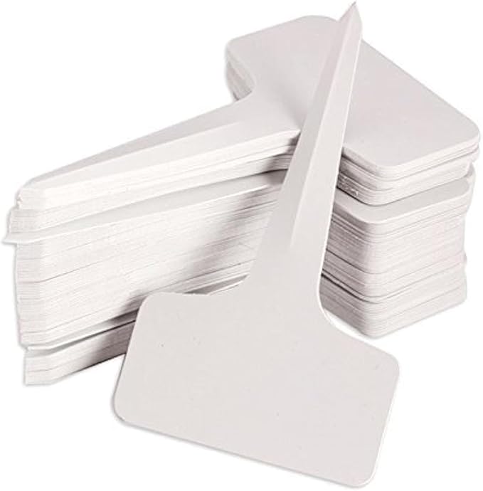 KINGLAKE 100 Pcs 6 x10cm Plastic Plant T-Type Tags Nursery Garden Labels