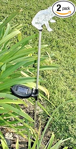 Solar Powered Garden Stake LED Light, Set of 2 (Frog)