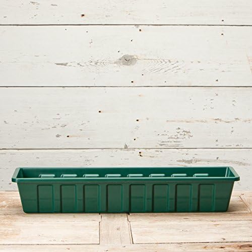 Root & Vessel Poly-Pro Plastic Flower Box Planter, Hunter Green, 30-Inch