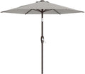 AreShark 7.5FT Patio Umbrella Table Market Umbrella with 6 Sturdy Ribs, Button Tilt/Crank Heavy-Duty Round Outdoor Umbrellas for Garden, Deck, Backyard,and Pool, Foggy Gray