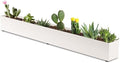 Window Sill Planter Box Trough Rectangle Planter Long Window Planters Modern Galvanized Steel Succulent Planter White 32 in Metal Windowsill Pot for Indoor Plants Herb Table Home Outdoor