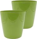 The HC Companies Aria Round Self-Watering Pot - Lightweight Plastic Planter for Herbs & More - Durable Plant Pots for Indoor Plants & Outdoor Plants (6" Glossy Avocado, Pack of 2)