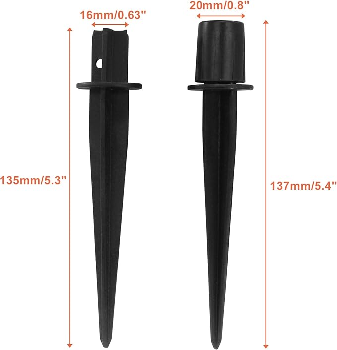 Litoexpe 4 Pack Metal Solar Lights Stake, Replacement Spike Ground Stake for Garden Lights Outdoor Enthusiasts