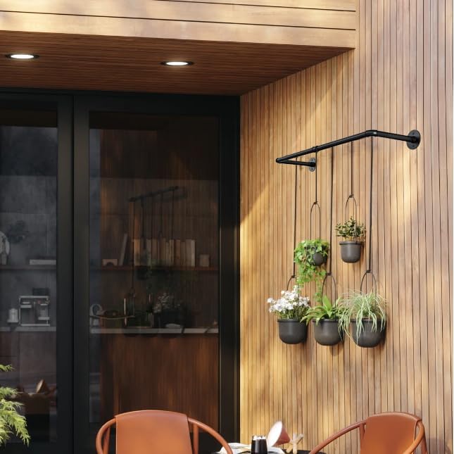 Hanging Planters for Indoor Plants,Window Plant Shelves,Plant Hanging Rod,Window Shelf for Plants,Plant Hanger Indoor Black with 3 Hooks(Pot & Plant Not Included) 36in