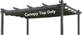 Pergola Shade Cover Replacement Canopy Top Compatible with 10 X 12 ft 6-Bar Pergola Frames - Gray (Canopy Size 116" W x 120" L, Canopy Top Only)