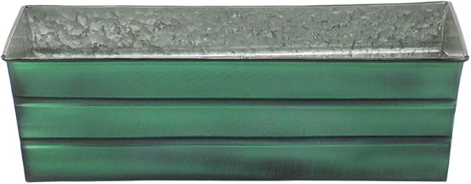 Achla Designs Galvanized Window Flower Box Planter-Green-Medium (24" L x 9.5" W x 7.5" H)