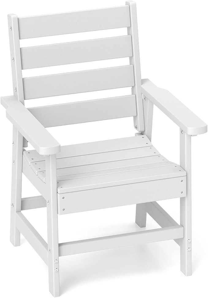 GREENVINES Outdoor Dining Chair | HDPE | Patio Chairs | All-Weather | White