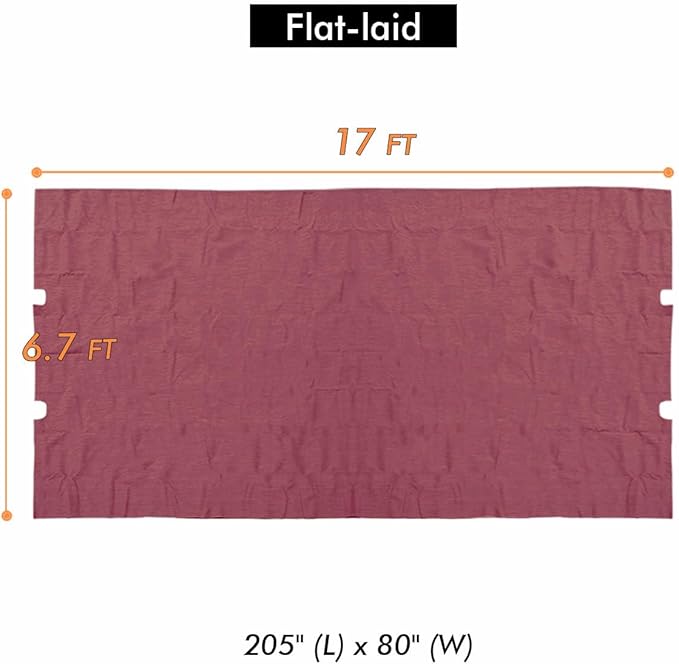 Universal Doubleton Steel Pergola Replacement Cover for Pergola Structures L-PG080PST, 80''x 205'' (Burgundy)