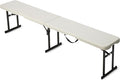 Amazon Basics 6ft Foldable Bench for Indoor & Outdoor Use with Carrying Handle, White
