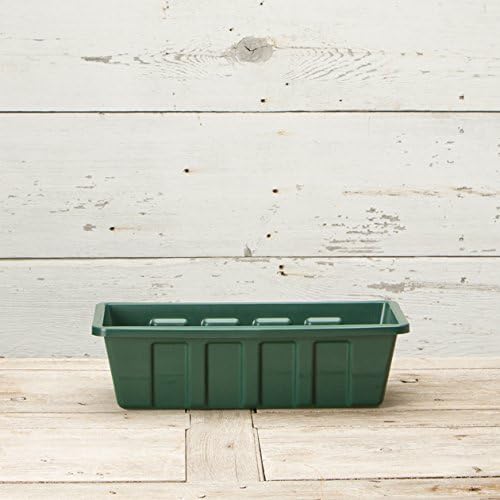 Root & Vessel, Poly-Pro Plastic Flower Box Planter, Hunter Green, 18-Inch