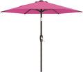 AreShark 7.5FT Patio Umbrella Table Market Umbrella with 6 Sturdy Ribs, Button Tilt/Crank, Heavy-Duty Outdoor Umbrellas for Pool, Deck, Garden and Backyard, Rose Pink