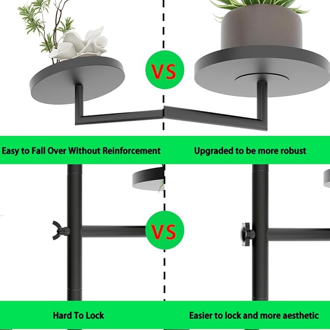 Rotating Wall Plant Shelves Plant Shelf for Window 3-Tier Metal Wall Plant Holder for Multiple Plants with Hanging Indoor Home Decor