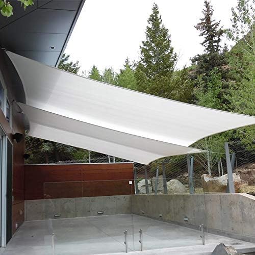 Quictent 20x16ft Rectangular Sun Shade Sail 185G HDPE Canopy 98% UV Block Outdoor Patio Garden Commercial Deck with Hardware Kit (White)