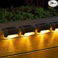 SOLPEX Solar Deck Lights Outdoor, Waterproof Led Lights for Outdoor Stairs, Step, Fence, Yard, Patio, and Pathway(24 Pack Warm White)