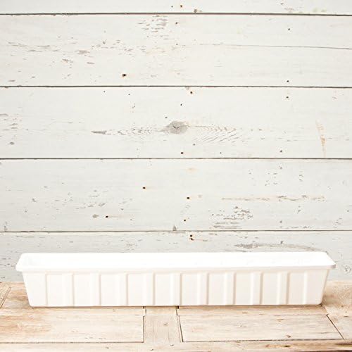 Root & Vessel Poly-Pro Plastic Flower Box Planter, White, 36-Inch