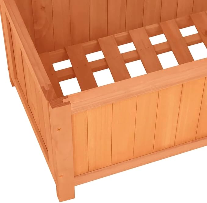vidaXL Planter, Flower Box, Trellis Raised Bed, Outdoor Planter for Patio Backyard Garden Balcony Porch Vegetables Herbs, Solid Firwood