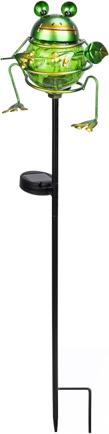 Bshine Solar Frog Garden Lights Outdoor - Solar Powered Stake Waterproof Pathway Lights for Yard, Garden Path, Landscape Decor - Cute Lawn Ornaments & Unique Gardening Frog Gifts for Mom, Frog Lovers