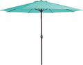 MEWAY 12ft Patio Umbrella Outdoor Table Umbrellas with Crank, Market Umbrella 8 Sturdy Ribs for Deck, Garden, Pool and Backyard, Teal