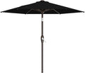 AreShark 7.5FT Patio Umbrella Table Market Umbrella with 6 Sturdy Ribs, Button Tilt/Crank, Heavy-Duty Outdoor Umbrellas for Pool, Deck, Garden and Backyard, Black