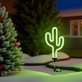 Solar Garden Stake Lights, Waterproof Landscape Light, Solar Landscape Path Lights, Neon Lights, Outdoor Decor for Garden, Yard, Lawn, Pathway, Patio, Backyard (Cactus)