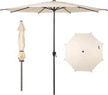 Abba Patio 11FT Lyon Outdoor Patio Umbrella Outdoor Table Umbrella with Push Button Tilt and Crank Market Umbrella 8 Sturdy Ribs UV Protection Waterproof for Garden Deck Backyard Pool Beige