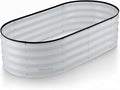 Plant & Plot Galvanized Raised Garden Beds Outdoor // 4×2×1 ft Planter Raised Beds for Gardening, Vegetables, Flowers // Large Metal Garden Box (Light Gray) // Patented Tool-Free Design