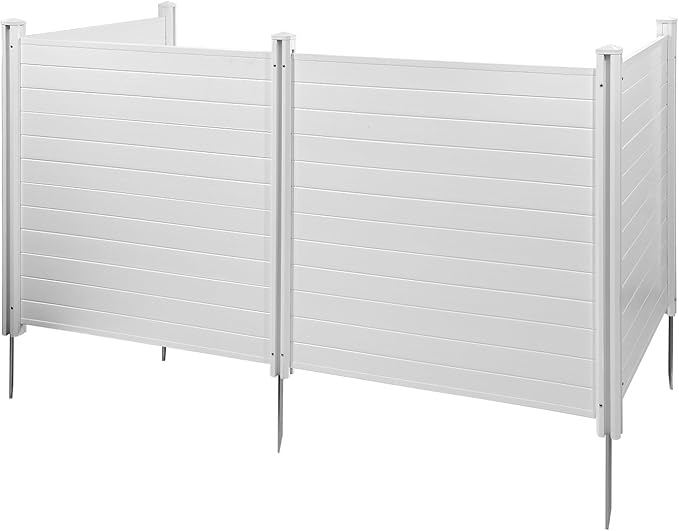 VEVOR Outdoor Privacy Screens, 50" W x 50" H Air Conditioner Fence, Pool Equipment Enclosure, Horizontal Vinyl Privacy Fence, Perfect to Enclose Trash Can and A/C Units (4-Panel)